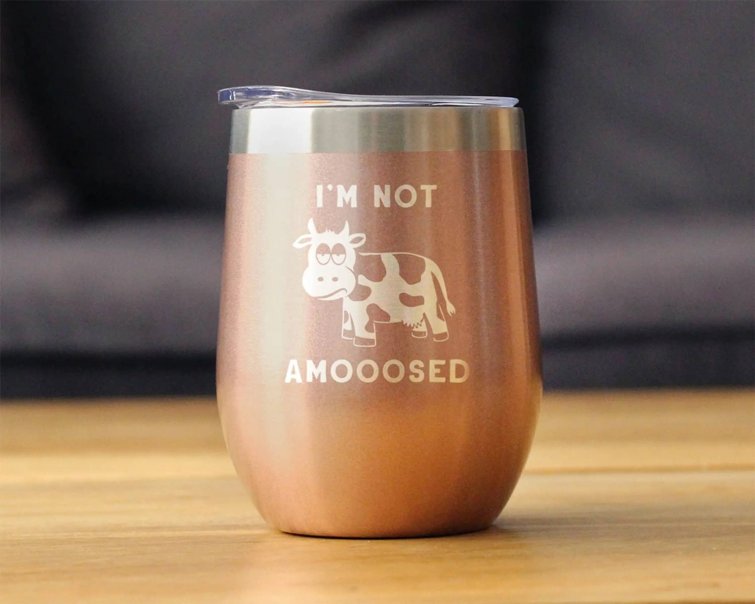 Not Amoosed Insulated Wine Tumbler - Cow Gifts and Decor Bevvee