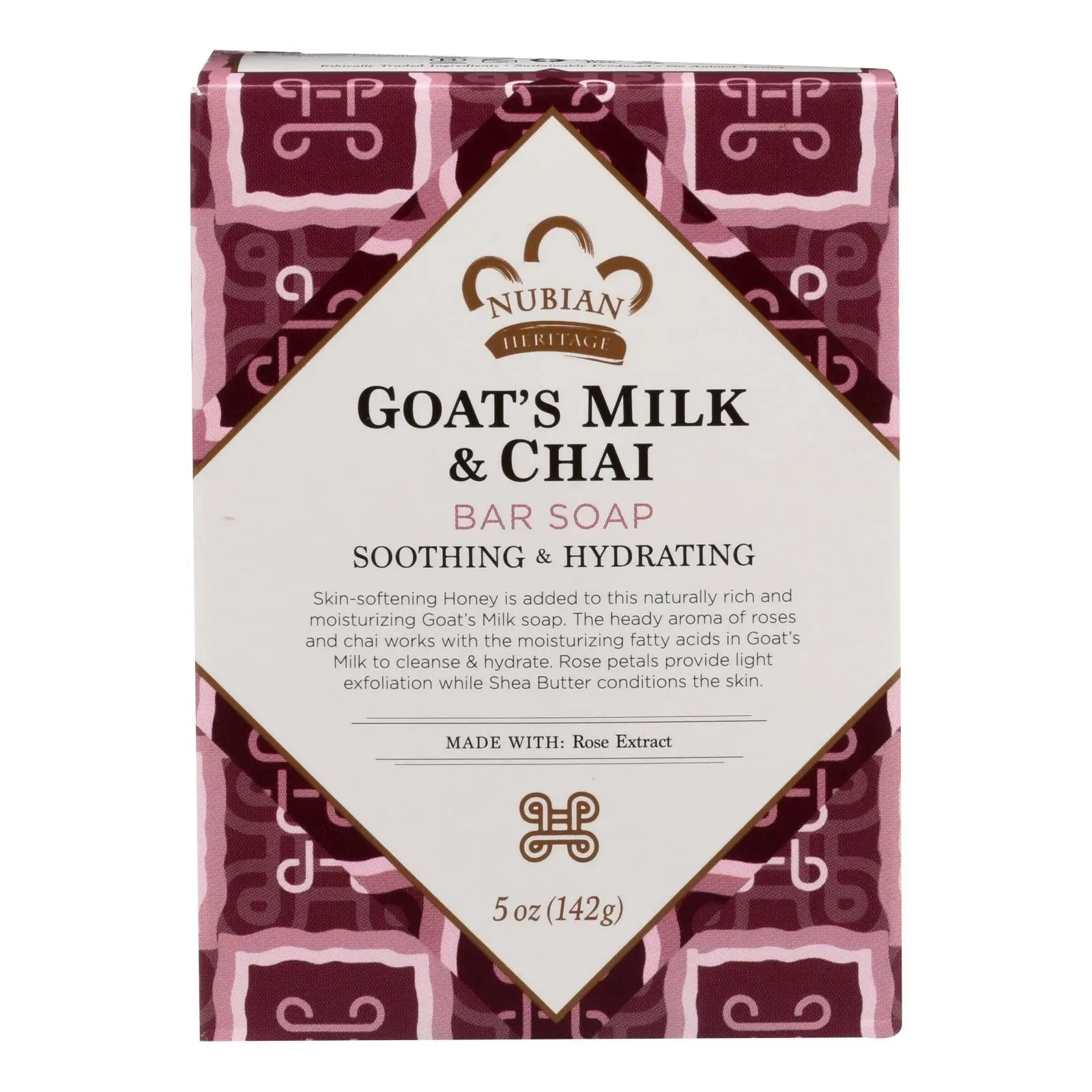 Nubian Heritage Bar Soap Goat's Milk And Chai - 5 Oz Nubian Heritage