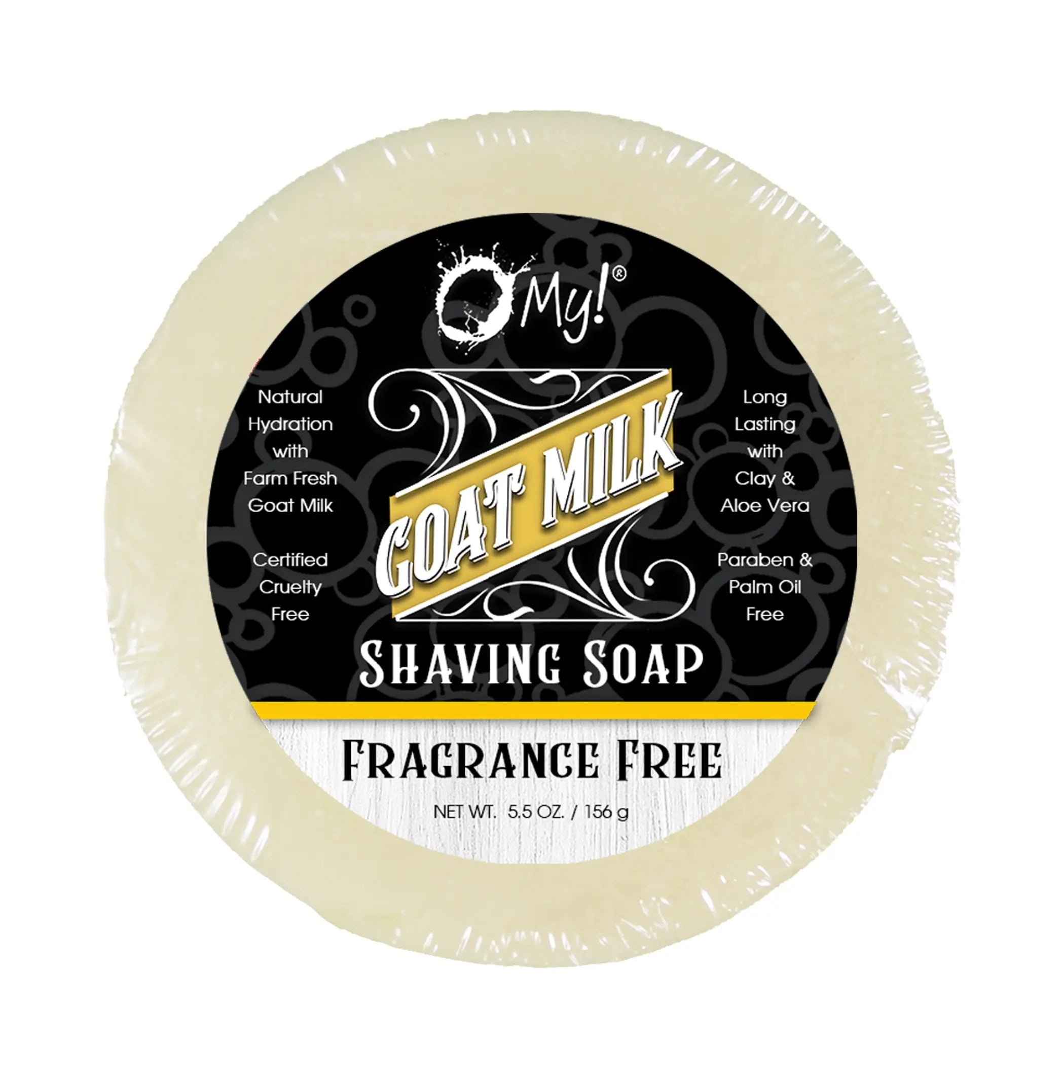 O My! Goat Milk Shaving Soap - Get your Healthy Goat Milk Wet-Shave On with O My! - Free of Parabens & More - Shea Butter, Vit E - Leaping Bunny Certified - Handcrafted in USA Omniio
