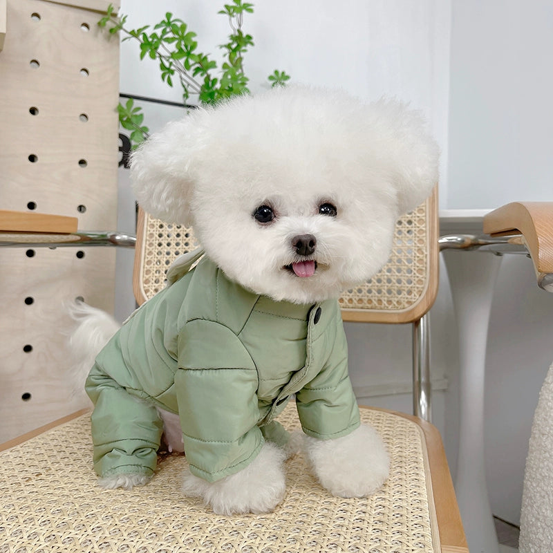 Pet Clothes Fall and Winter New Arrival Cotton and Thickening Four-Foot Pants Teddy Bichon Dog Cat Warm Cotton Coat Jacket