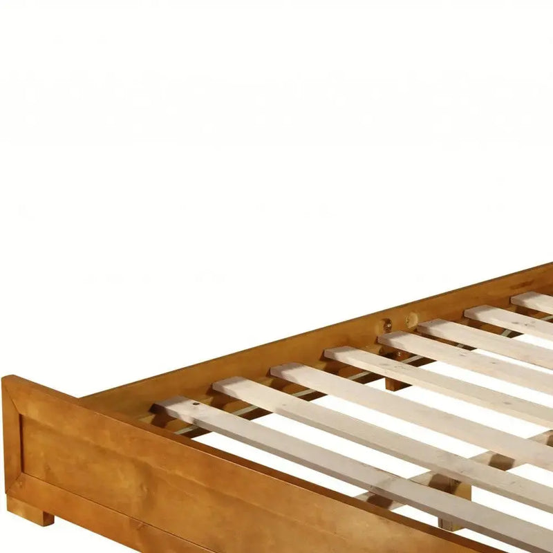 Oak Inlaid Panels Solid Wood King Bed Frame Homeroots Bed & Bath
