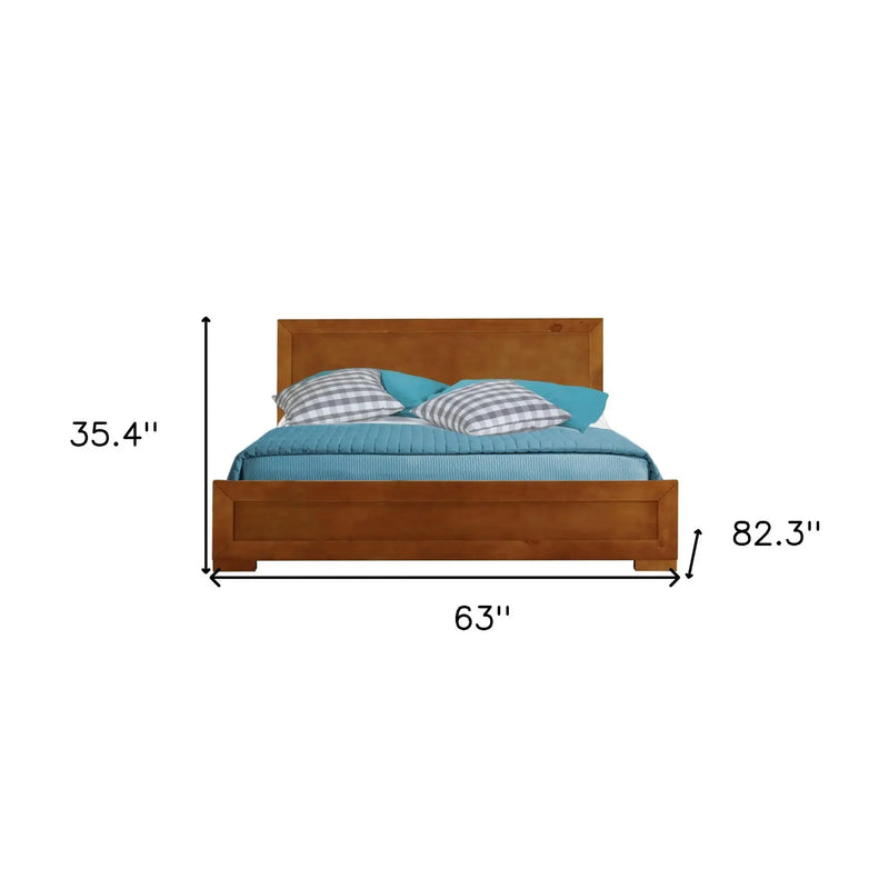 Oak Solid and Manufactured Wood Queen Bed Frame Homeroots Bed & Bath
