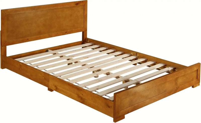 Oak Solid and Manufactured Wood Queen Bed Frame Homeroots Bed & Bath