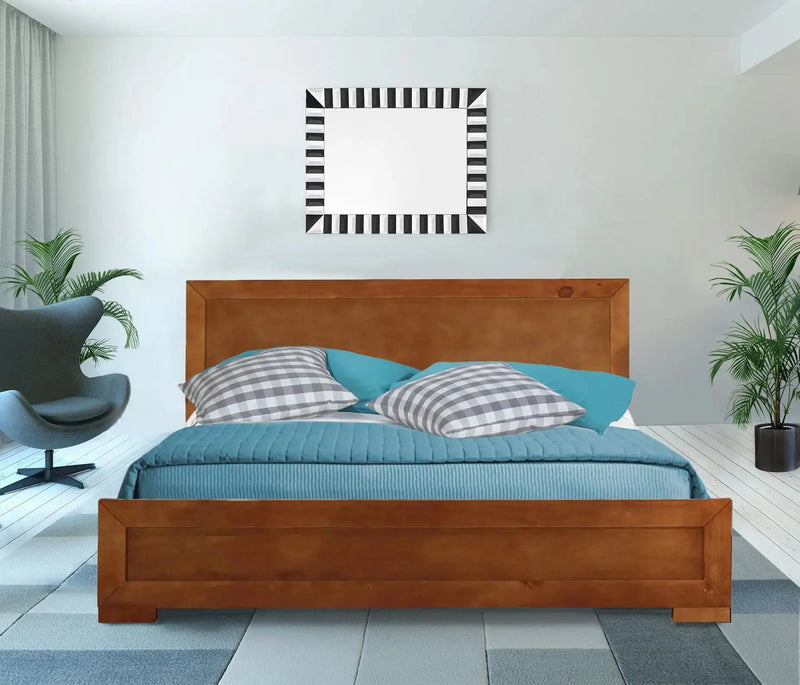 Oak Solid and Manufactured Wood Queen Bed Frame Homeroots Bed & Bath