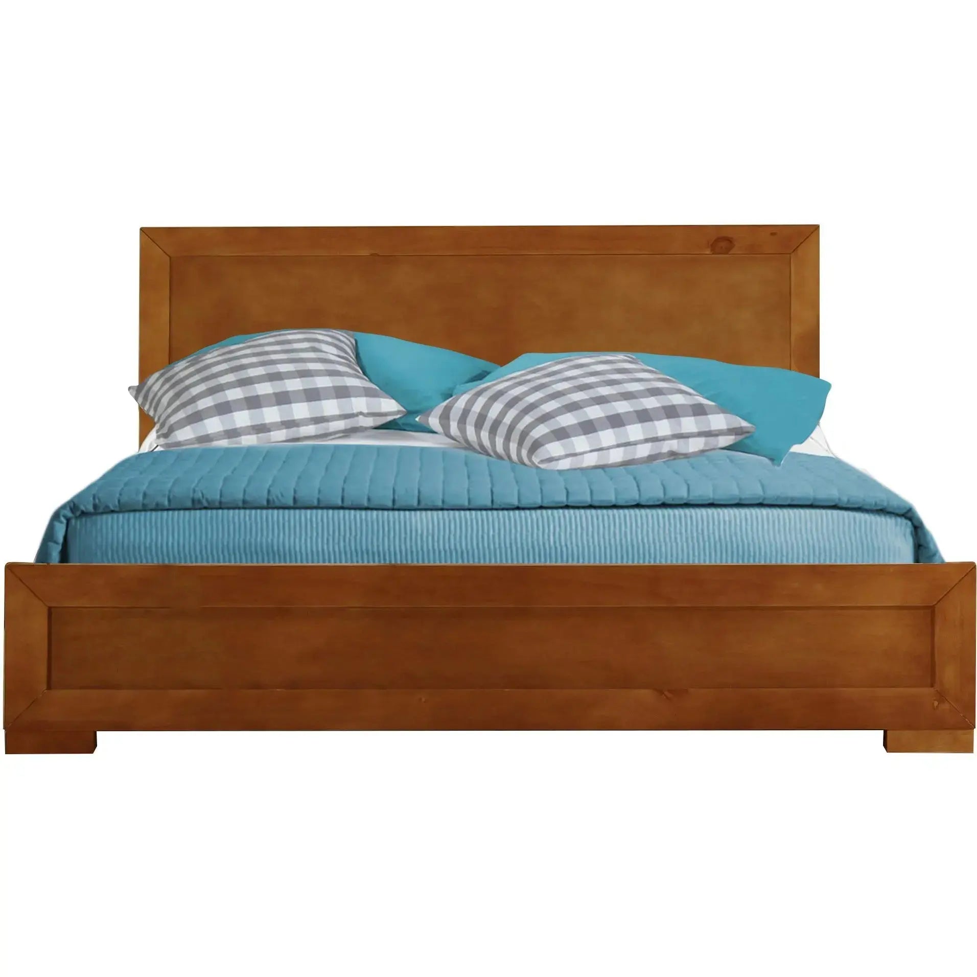 Oak Solid and Manufactured Wood Queen Bed Frame Homeroots Bed & Bath