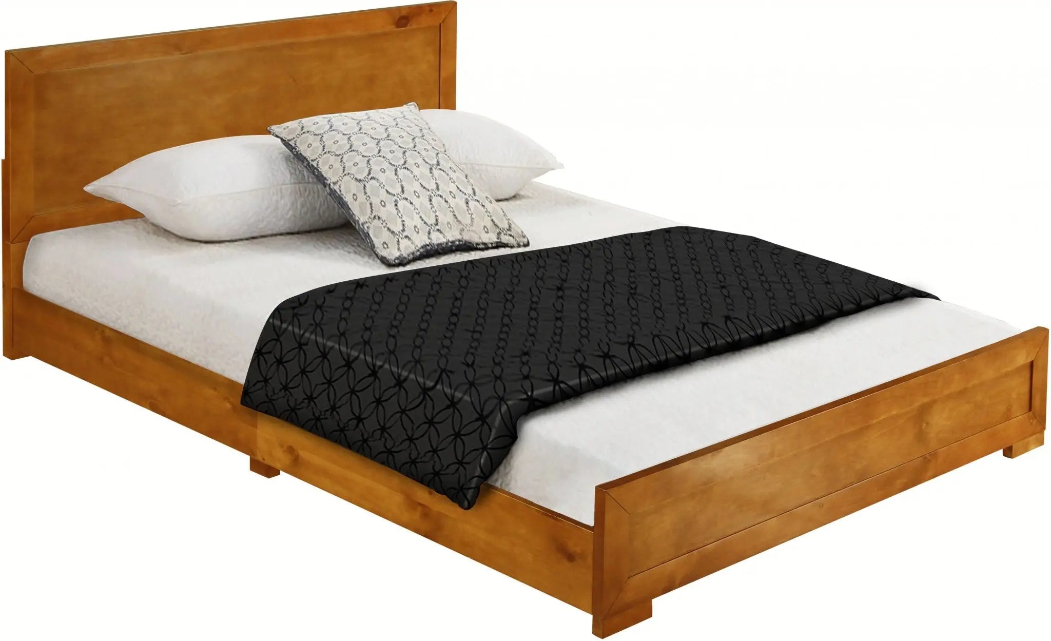Oak Wood King Bed Frame Homeroots Bed & Bath