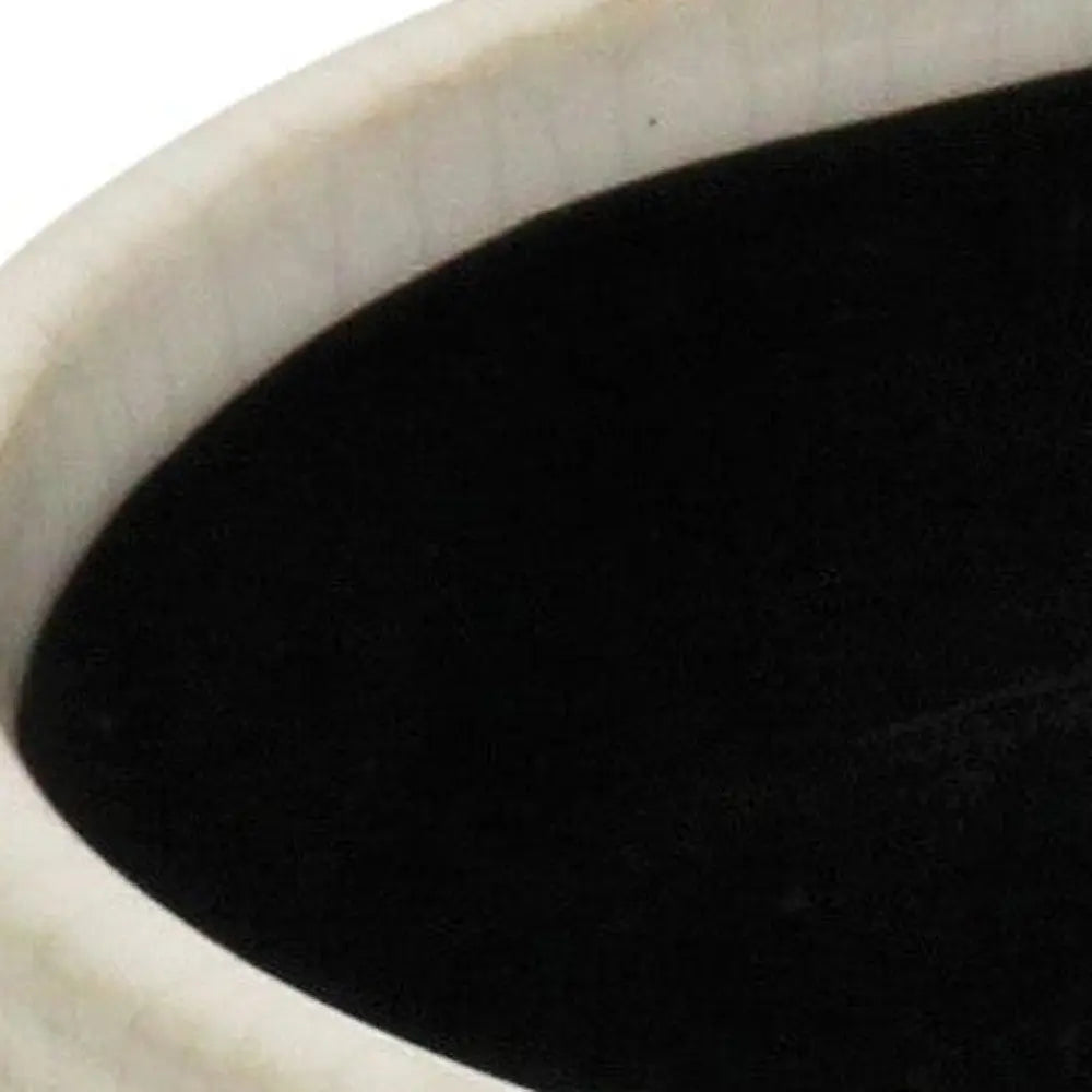 Off White Ceramic 42 Ounce Dotted Round Distressed Pot Planter GreatEagleInc