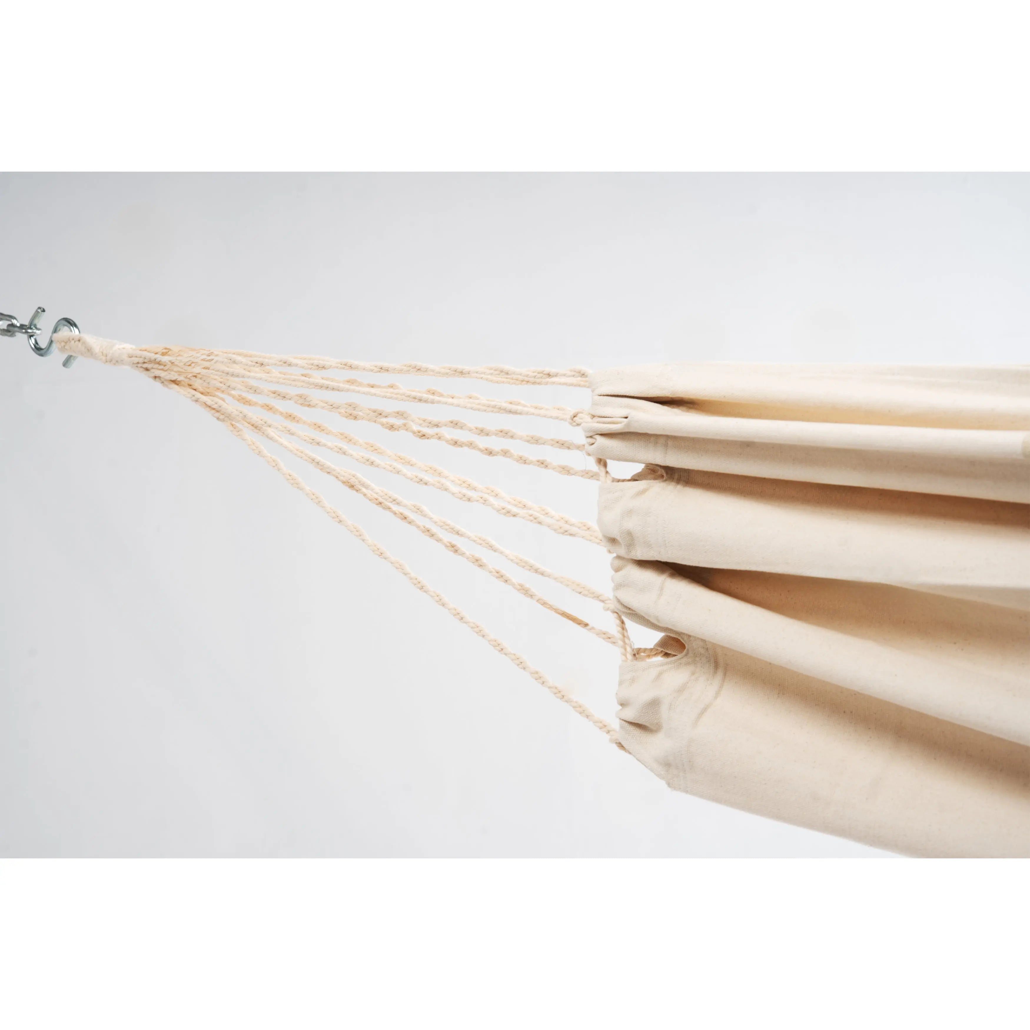 Off White Striped Single Spreader Bar Hammock Homeroots Outdoor