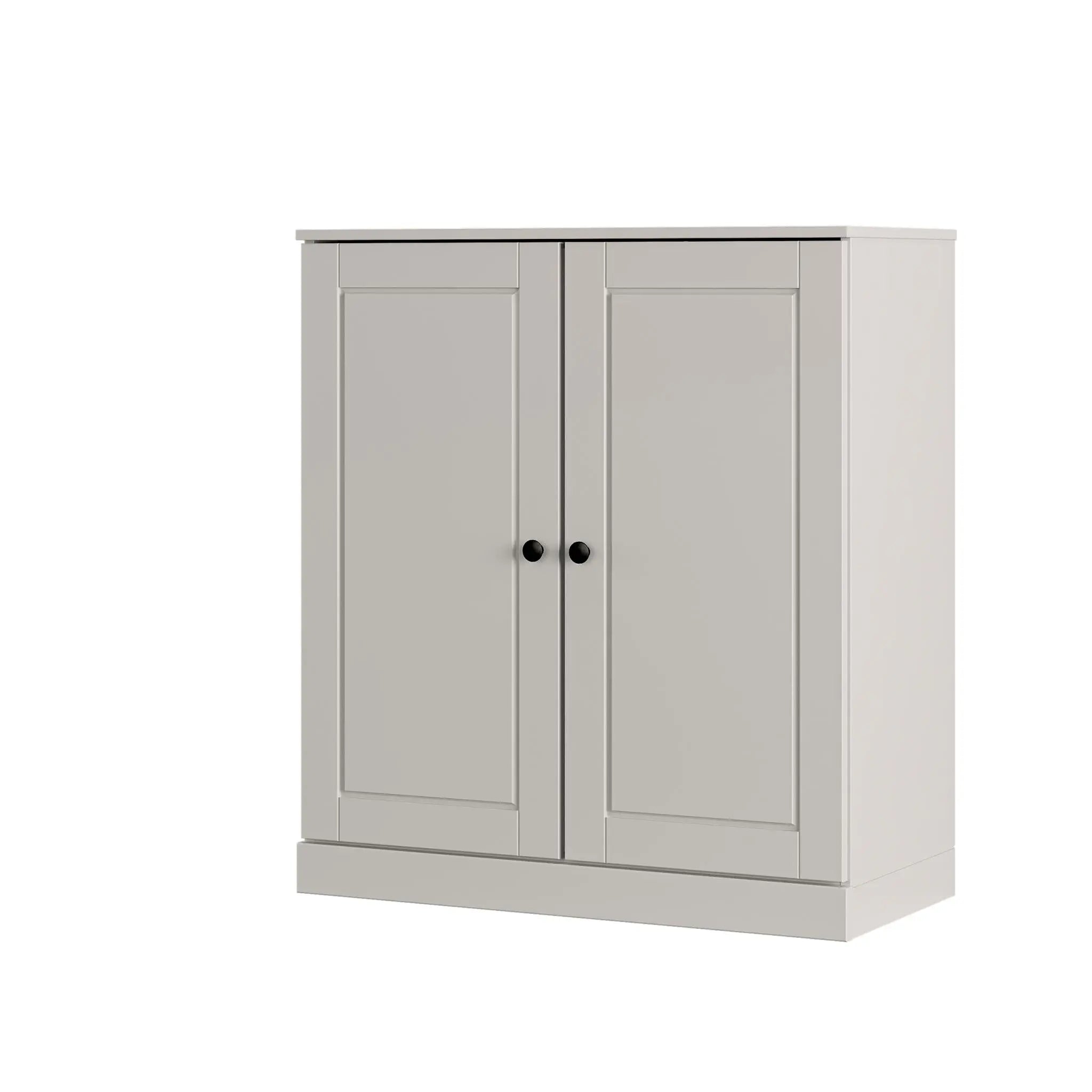 Off White Twenty Pair Solid WoodShoe Storage Cabinet Homeroots Organization