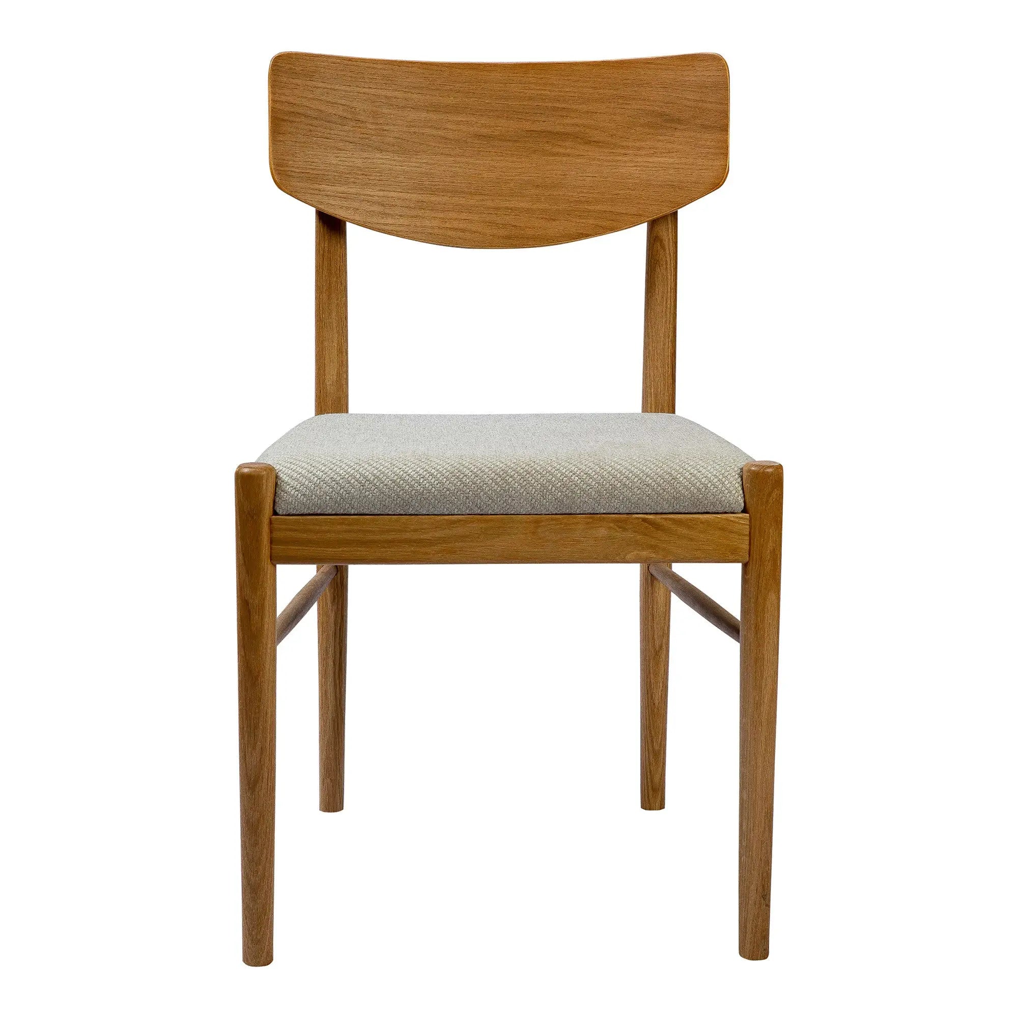 Off White and Natural Fabric Open Back Dining Side Chair Homeroots Kitchen & Dining