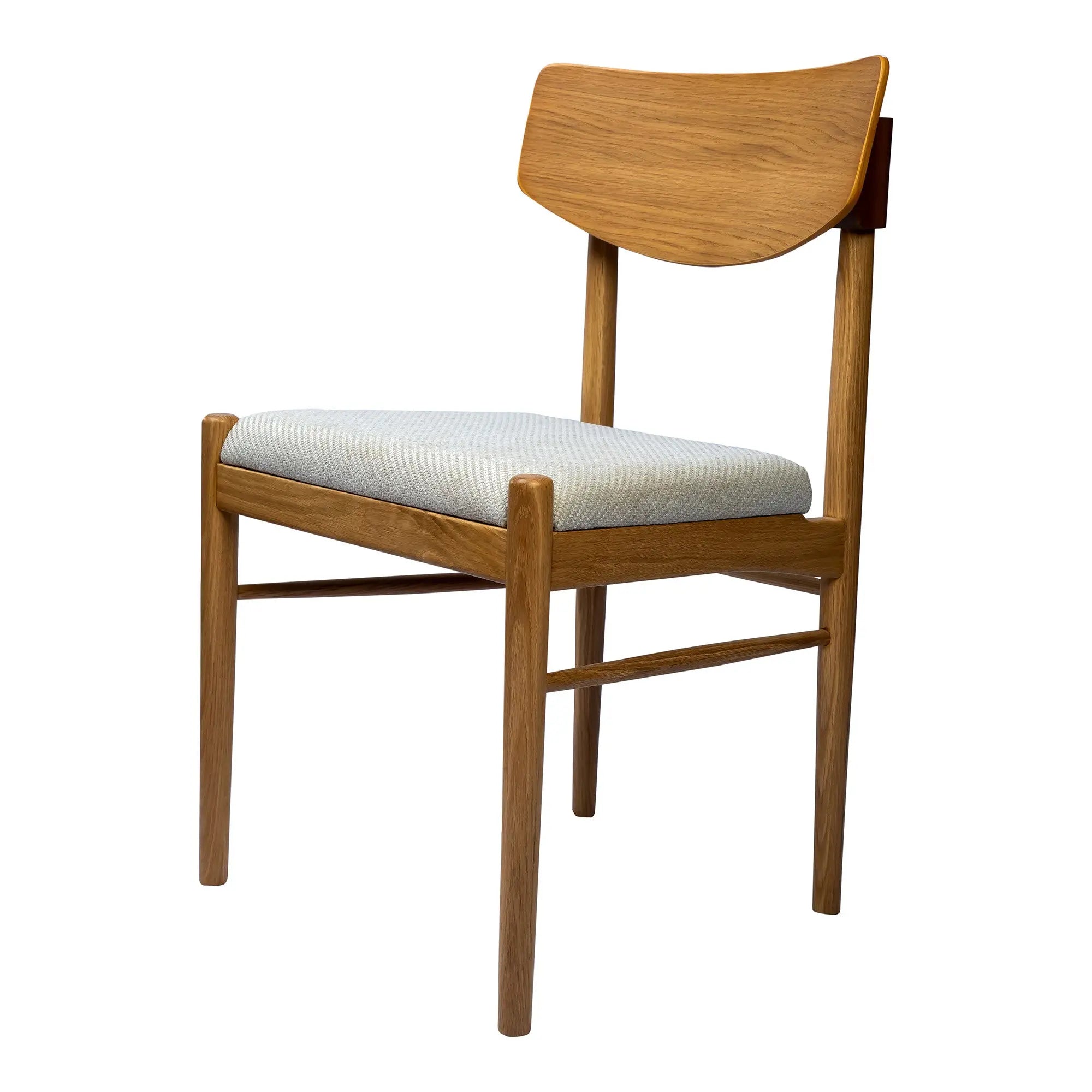 Off White and Natural Fabric Open Back Dining Side Chair Homeroots Kitchen & Dining