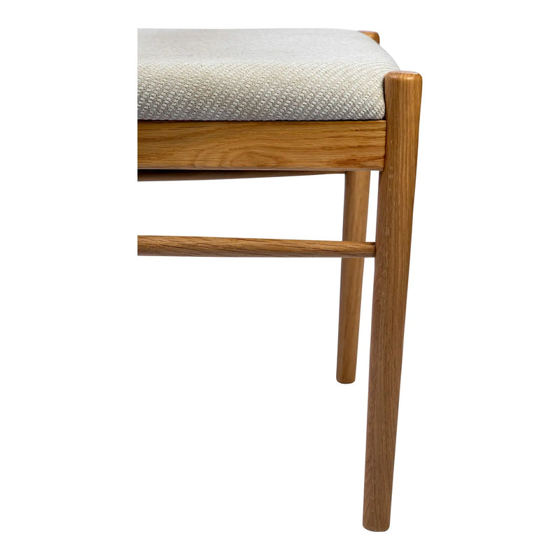 Off White and Natural Fabric Open Back Dining Side Chair Homeroots Kitchen & Dining