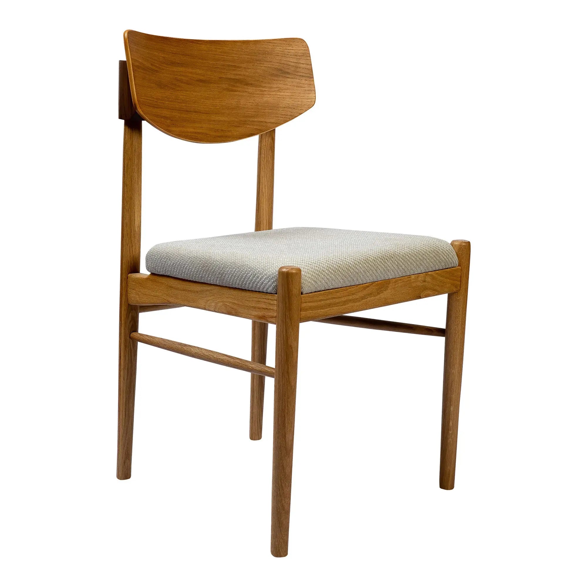 Off White and Natural Fabric Open Back Dining Side Chair Homeroots Kitchen & Dining