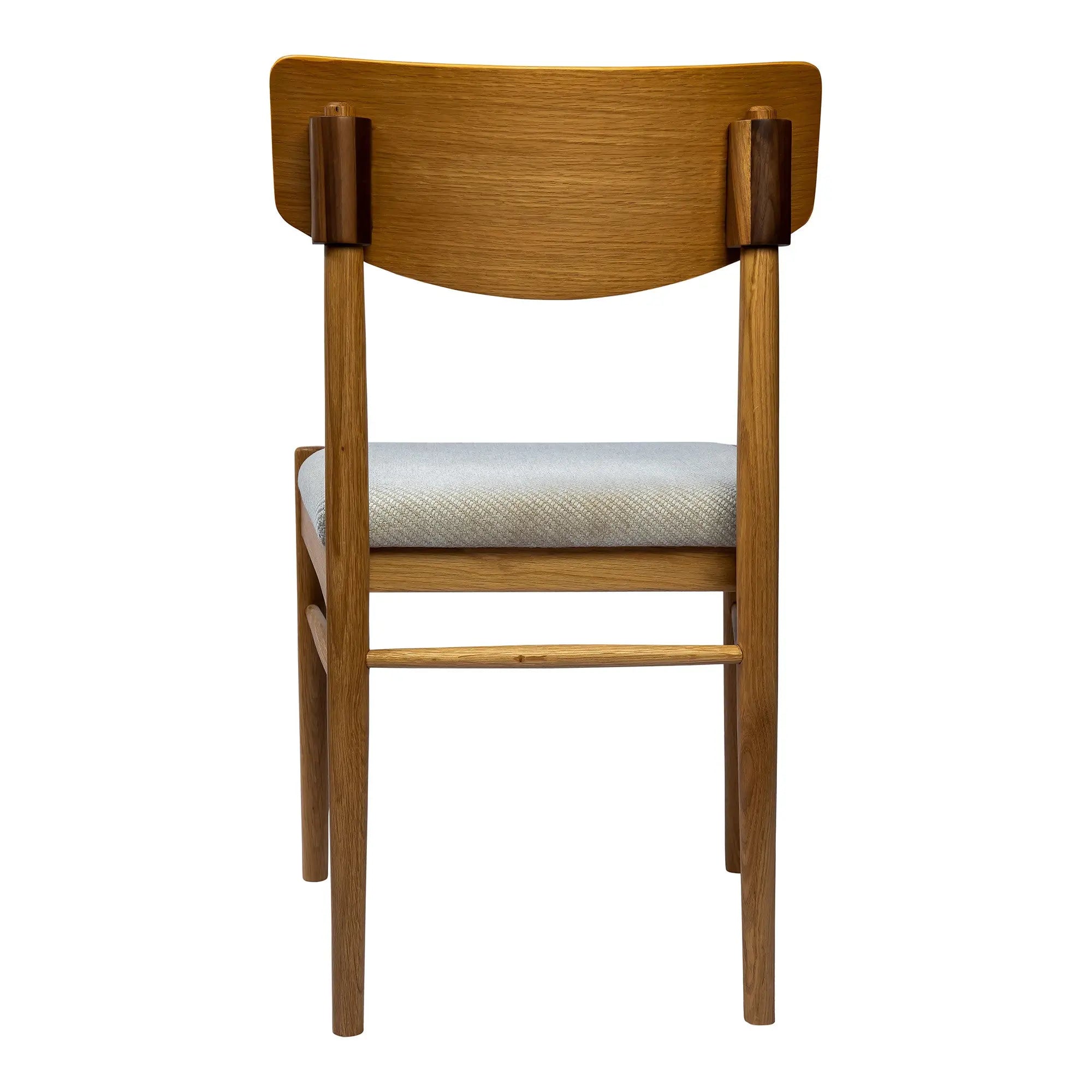 Off White and Natural Fabric Open Back Dining Side Chair Homeroots Kitchen & Dining