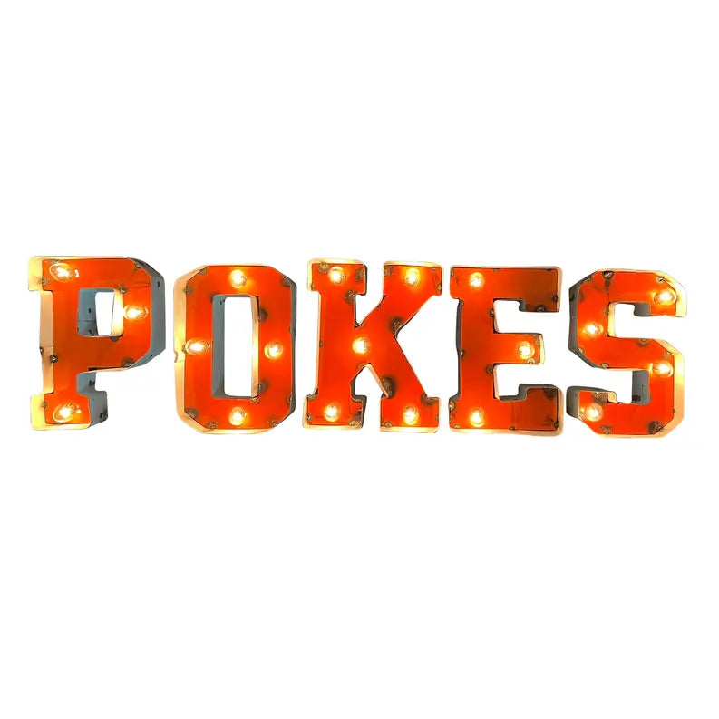 Oklahoma State University "Pokes" Lighted Recycled Metal Wall Decor LRT SALES