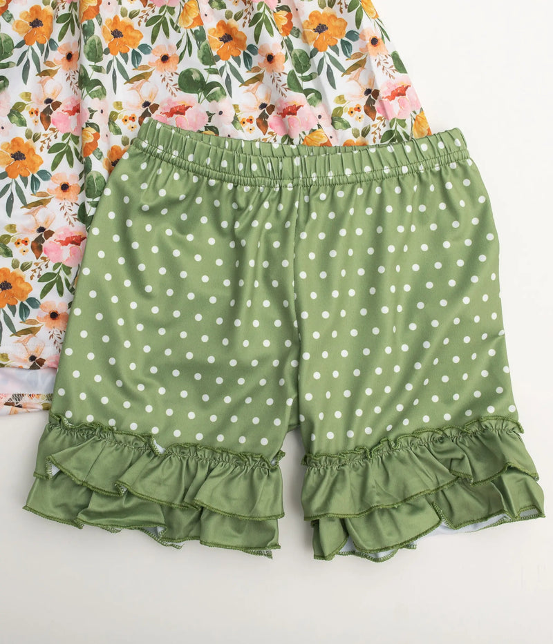 Olive Green Floral Savannah 2 pc Tunic Sell It LLC
