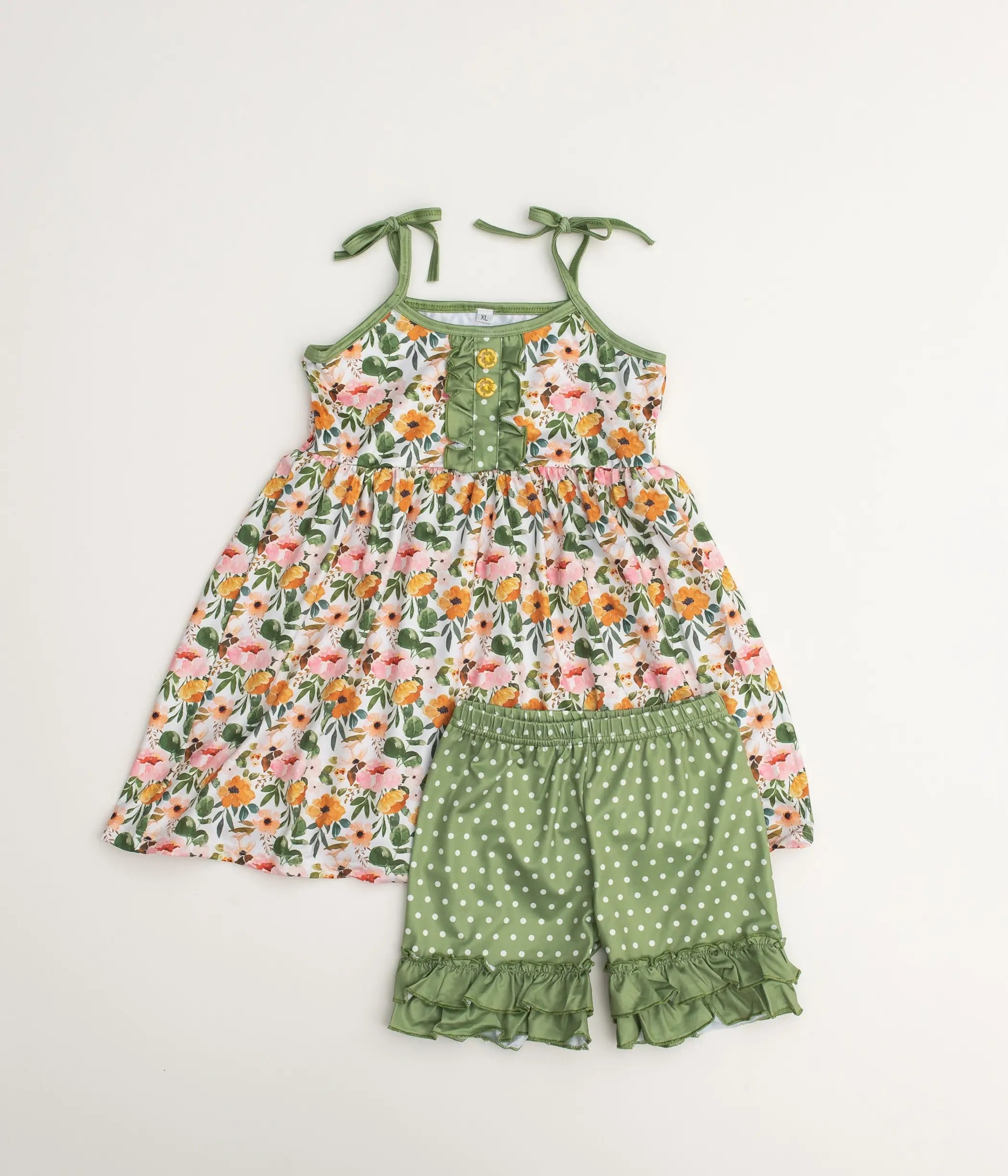 Olive Green Floral Savannah 2 pc Tunic Sell It LLC