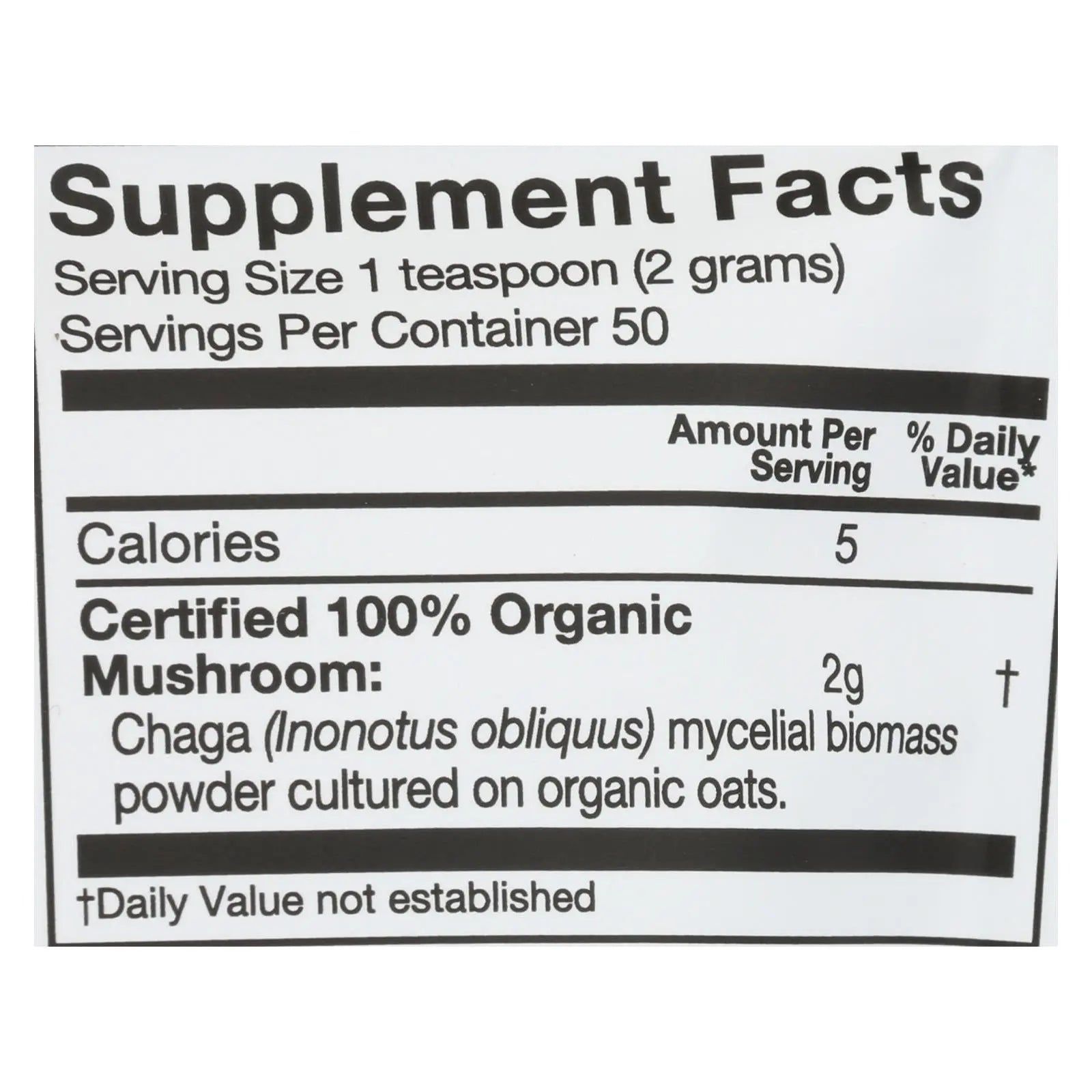 Om - Chaga Organic Powder 100grm - 1 Each - 3.5 Oz Om