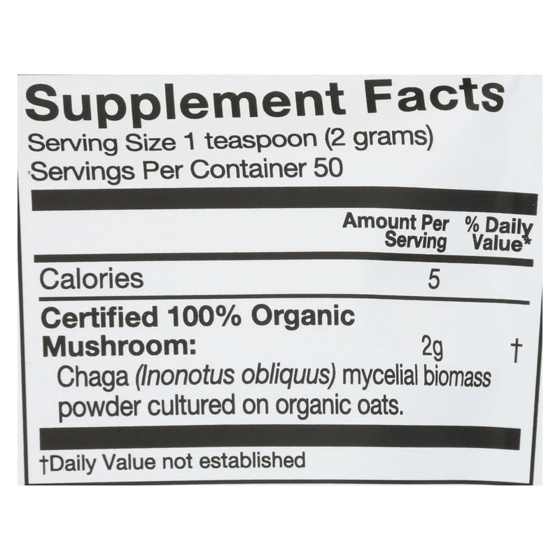 Om - Chaga Organic Powder 100grm - 1 Each - 3.5 Oz Om