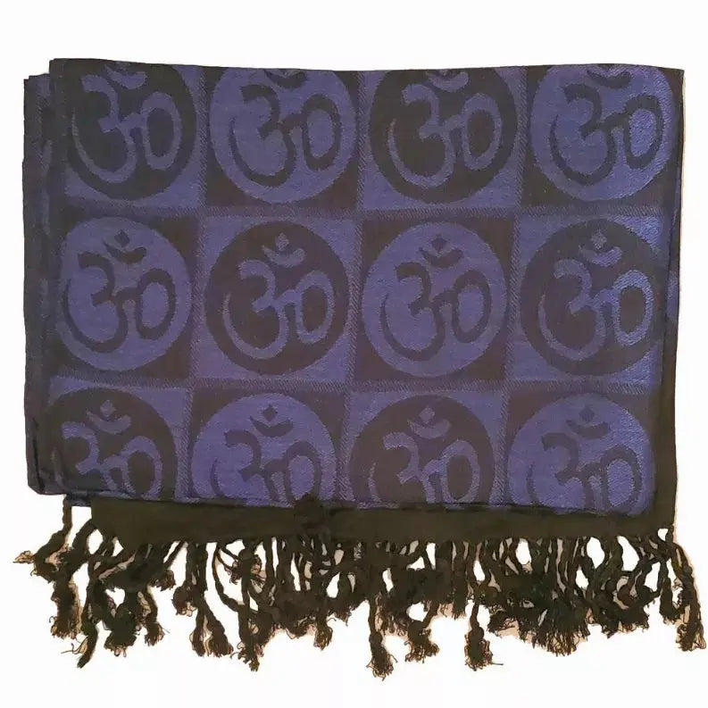 Om Meditation Symbol Handwoven Tassel Scarf Wild Lotus