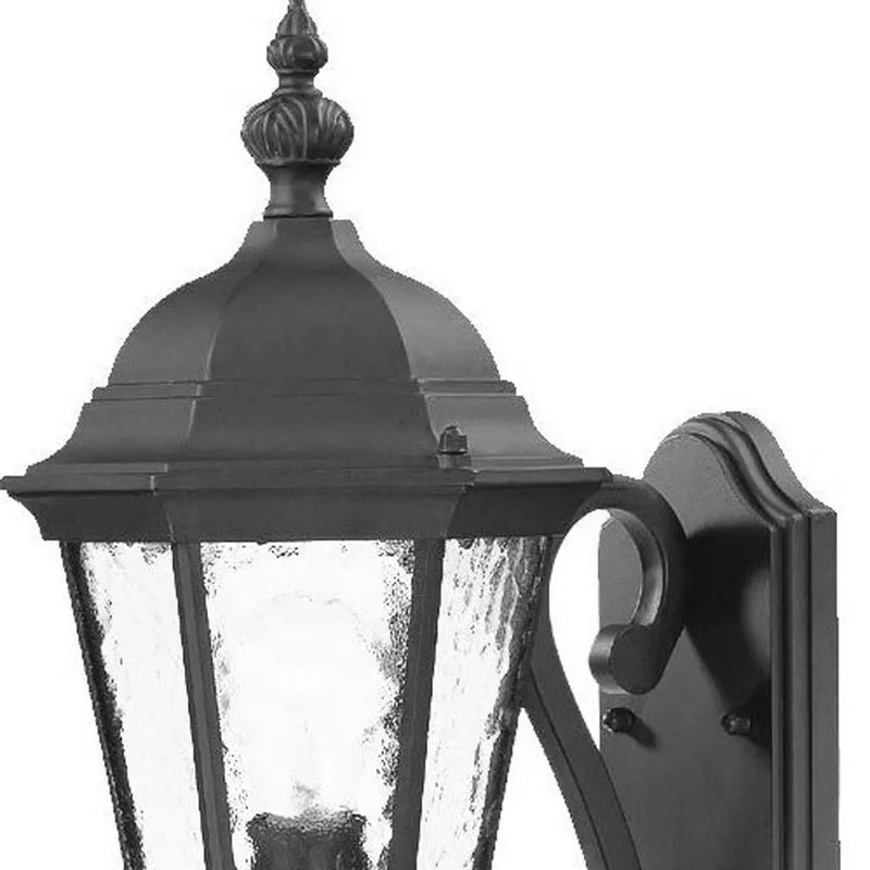 One Light Matte Black Carousel Lantern Wall Light Homeroots Outdoor