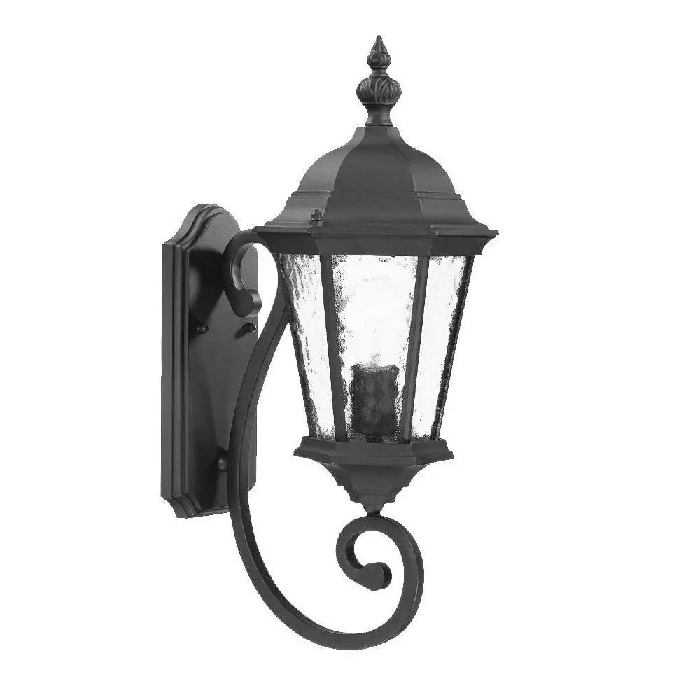 One Light Matte Black Carousel Lantern Wall Light Homeroots Outdoor