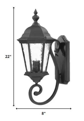 One Light Matte Black Carousel Lantern Wall Light Homeroots Outdoor