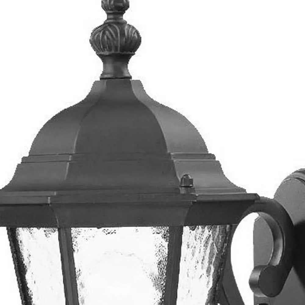 One Light Matte Black Carousel Lantern Wall Light Homeroots Outdoor
