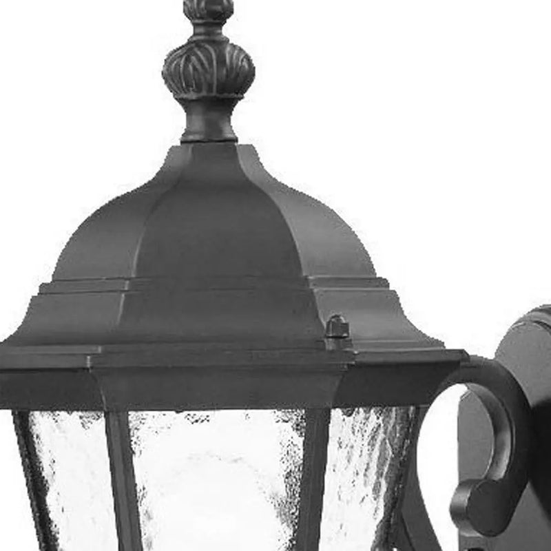 One Light Matte Black Carousel Lantern Wall Light Homeroots Outdoor