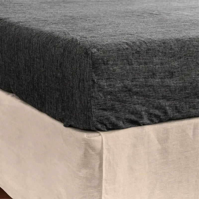 Onyx Linen California King Fitted Sheet Homeroots Bed & Bath