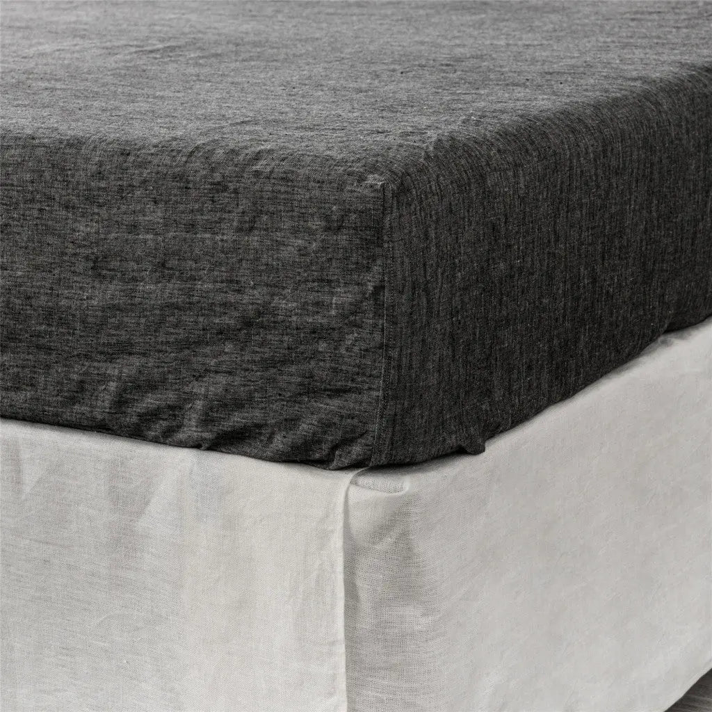 Onyx Linen California King Fitted Sheet Homeroots Bed & Bath