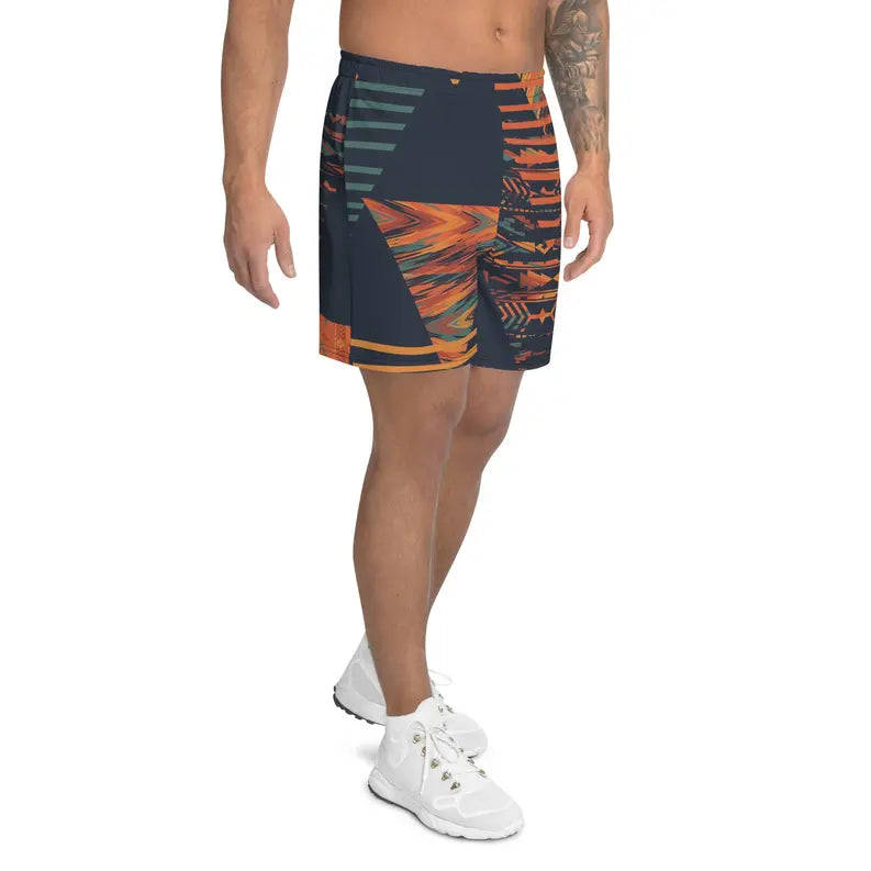 Orange and Indigo Men's Shorts Adirelounge