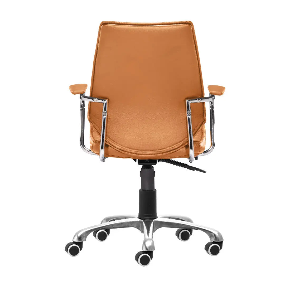 Orange and Silver Adjustable Swivel Faux Leather Rolling Executive Office Chair Homeroots Office