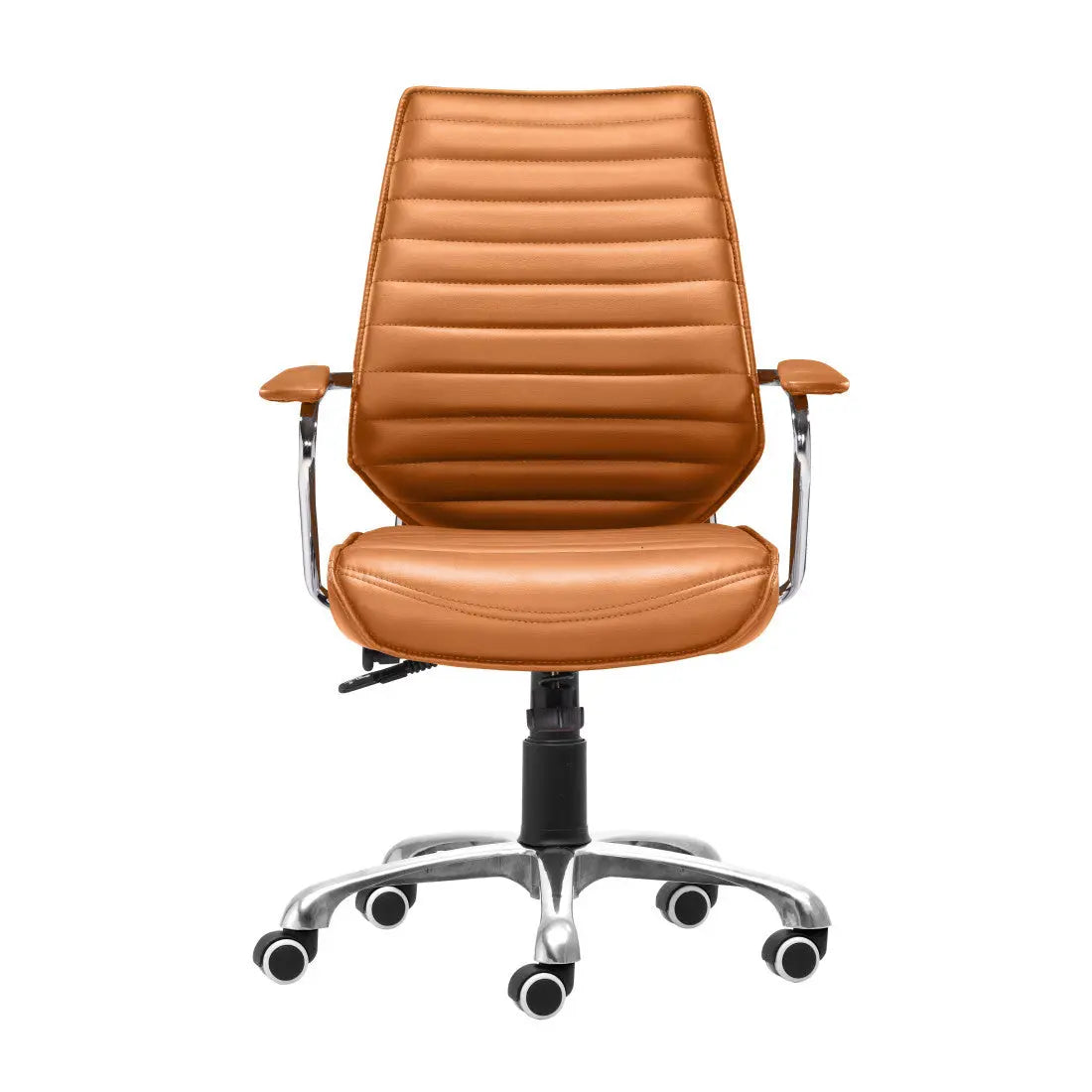 Orange and Silver Adjustable Swivel Faux Leather Rolling Executive Office Chair Homeroots Office