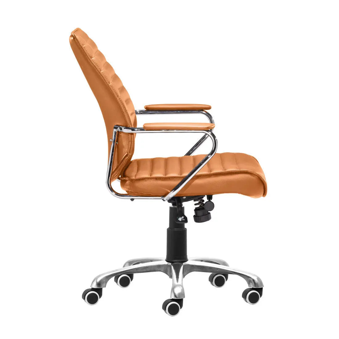 Orange and Silver Adjustable Swivel Faux Leather Rolling Executive Office Chair Homeroots Office