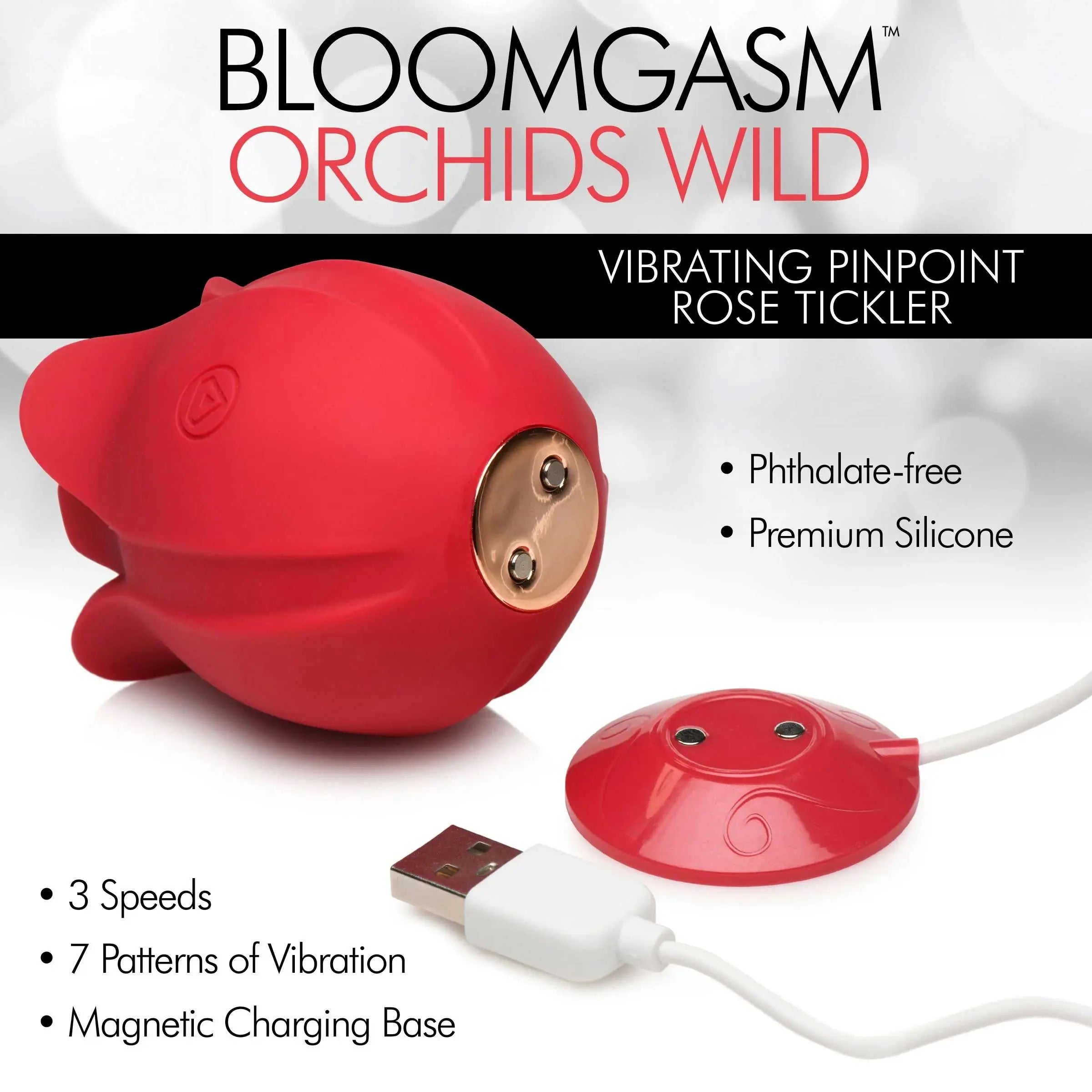 Orchids Wild Vibrating Pinpoint Rose Tickler - Red XR Brands inmi