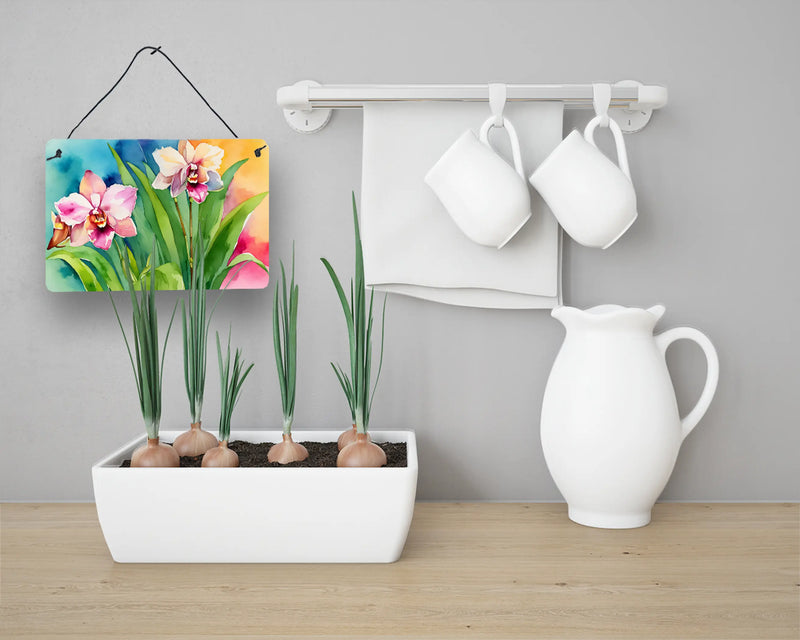 Orchids in Watercolor Wall or Door Hanging Prints Caroline's Treasures