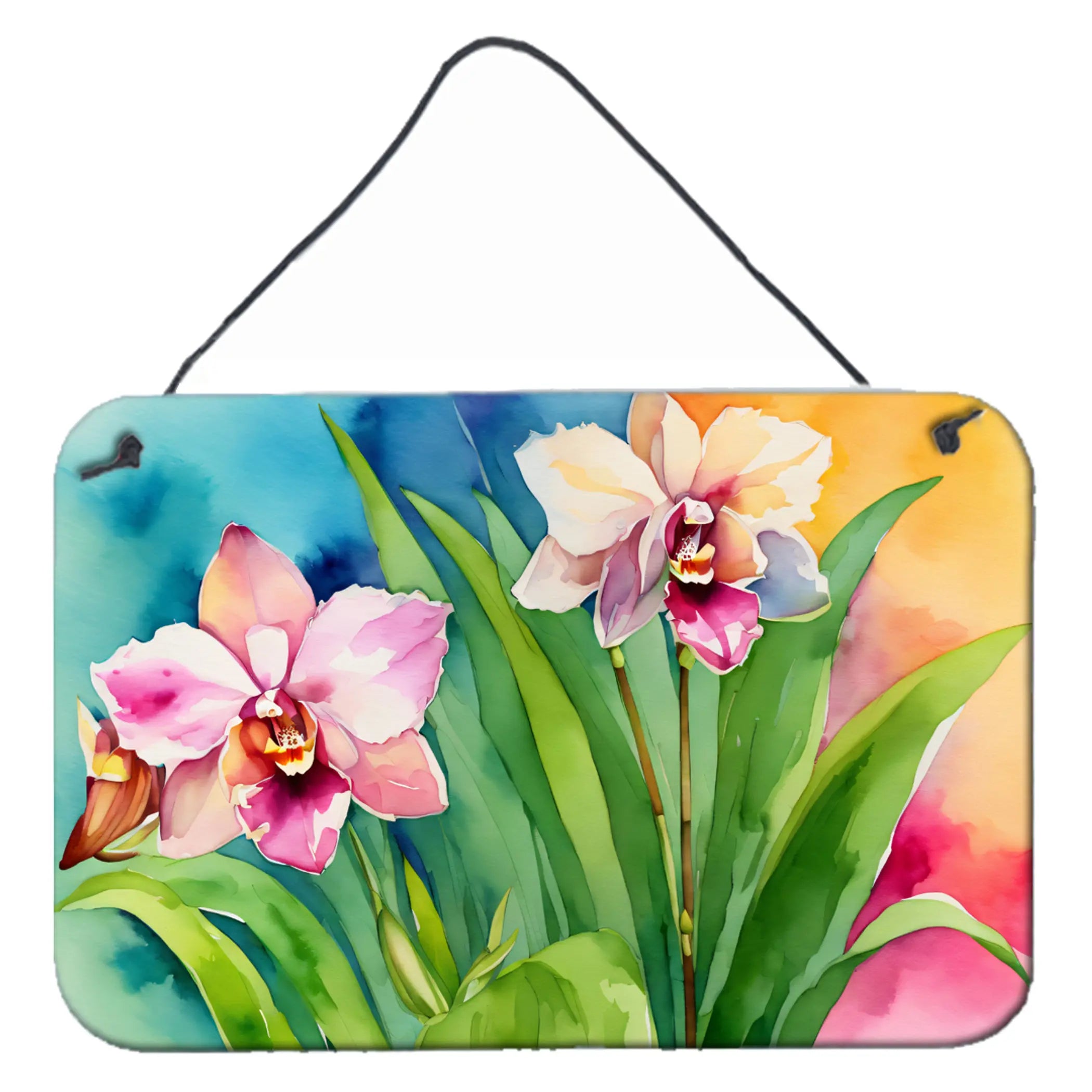 Orchids in Watercolor Wall or Door Hanging Prints Caroline's Treasures