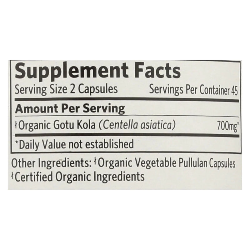 Organic India Tulsi Wellness Supplements, Gotu Kola  - 1 Each - 90 Vcap Organic India