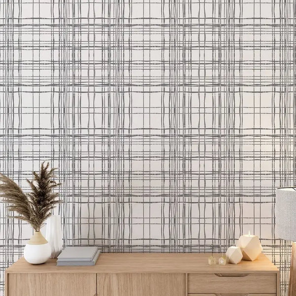 Organic Plaid ' Modern Farmhouse Peel & Stick Wallpaper SBC-LTD