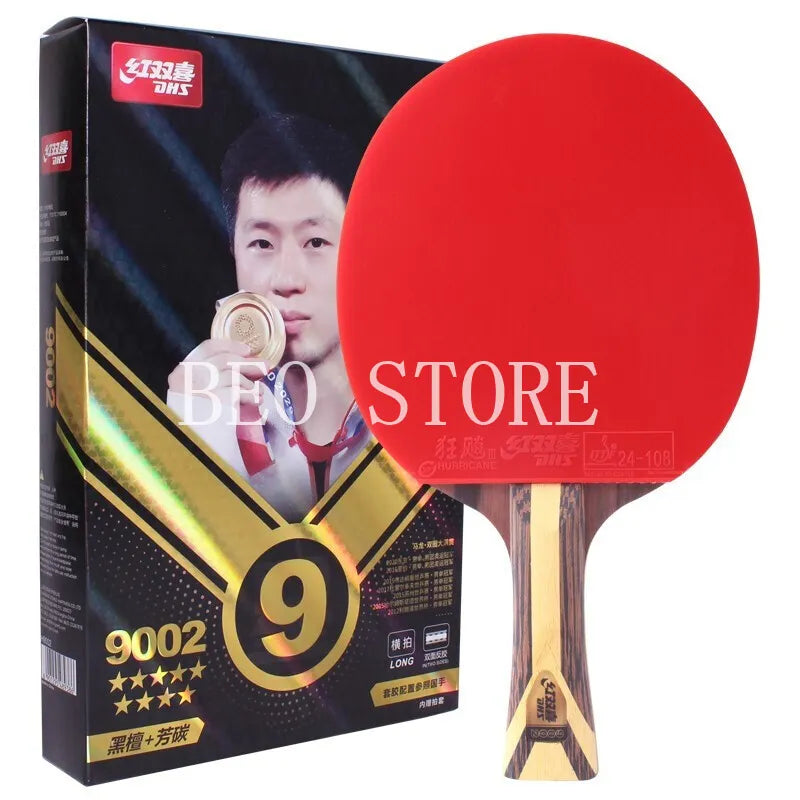Original DHS 9 Star Table Tennis Racket Professional 5 Wood 2 ALC Offensive Ping Pong Racket with Hurricane Sticky Rubber