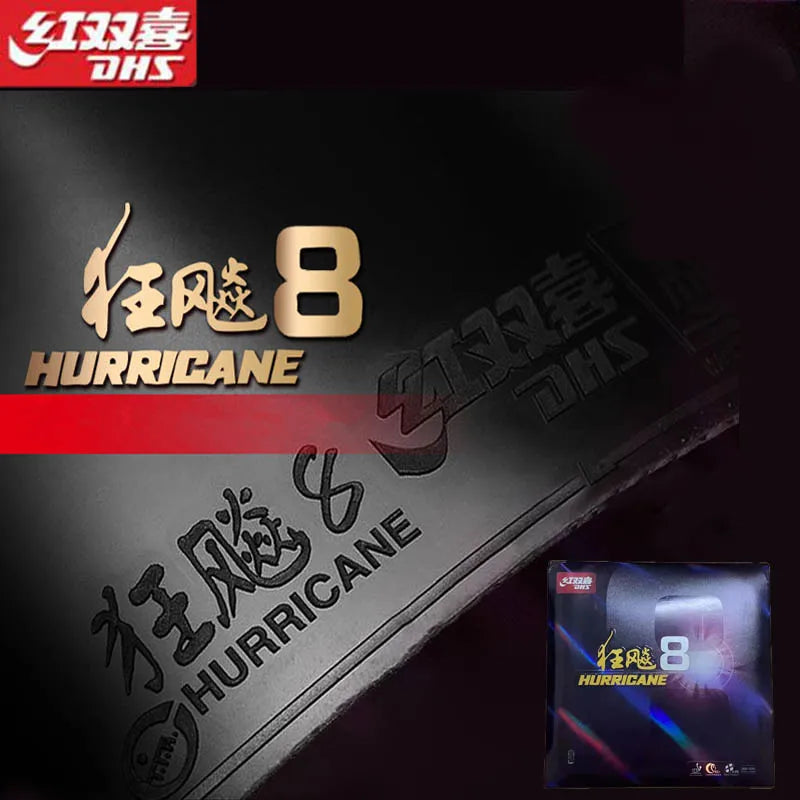 Original DHS Hurricane 8 Table Tennis Rubber DHS Hurricane-8 / H8 Pips-In Original DHS Ping Pong Large Pore Sponge