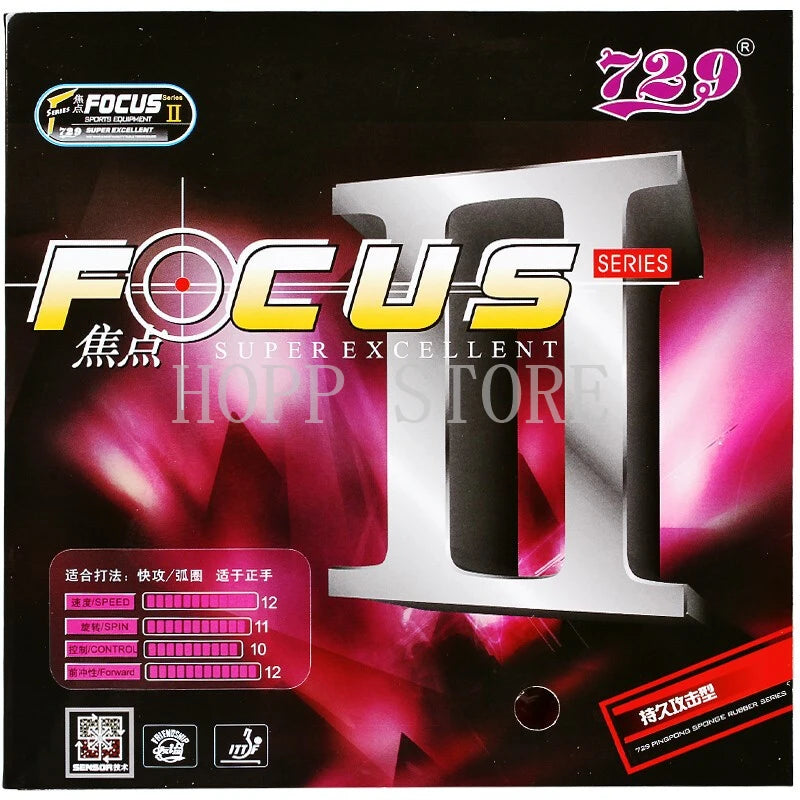 Original RITC 729 Friendship FOCUS II FOCUS2 Pips-in Table Tennis Rubber Ping Pong Sponge