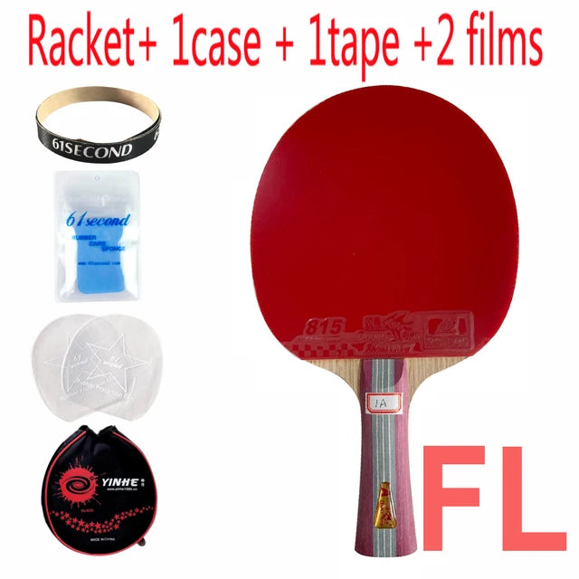 Original double fish table tennis finished racket 1 star 1AC pure wood fast attack with loop ping pong game new player FL with YBM case