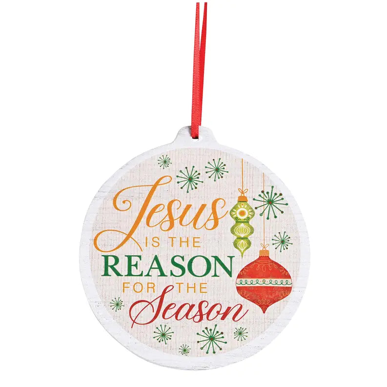 Ornament Wooden Jesus The Reason White Dicksons Inc