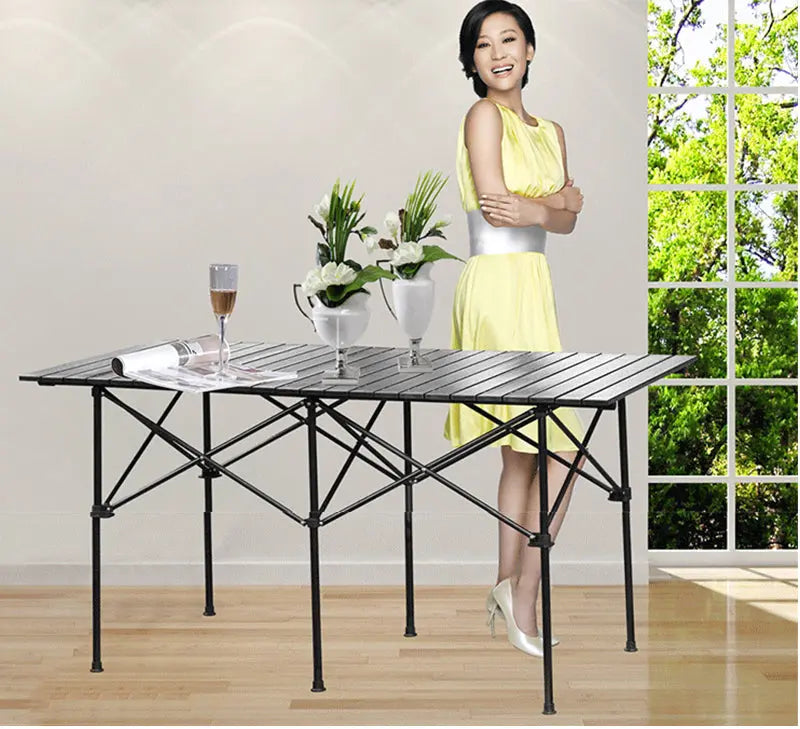 Outdoor Folding Table Chair Camping Aluminium Alloy Picnic Table Waterproof Durable Folding Table Desk