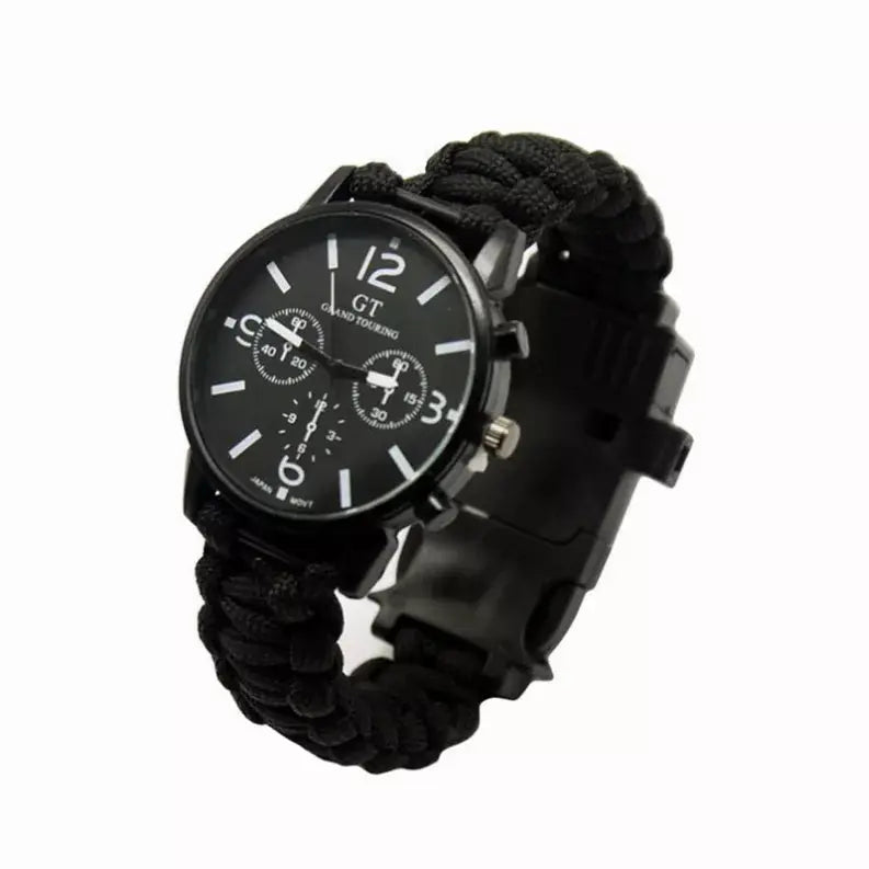 Outdoor Multi function Camping Survival Watch Bracelet Tools With LED Light Vista Shops