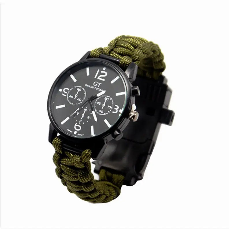 Outdoor Multi function Camping Survival Watch Bracelet Tools With LED Light Vista Shops