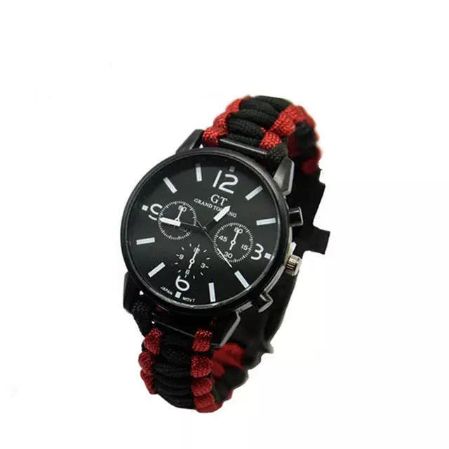 Outdoor Multi function Camping Survival Watch Bracelet Tools With LED Light Vista Shops