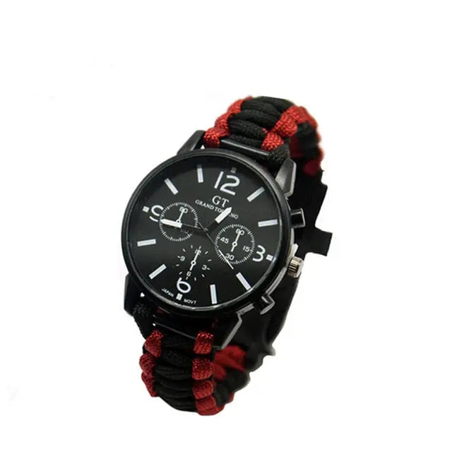 Outdoor Multi function Camping Survival Watch Bracelet Tools With LED Light Vista Shops